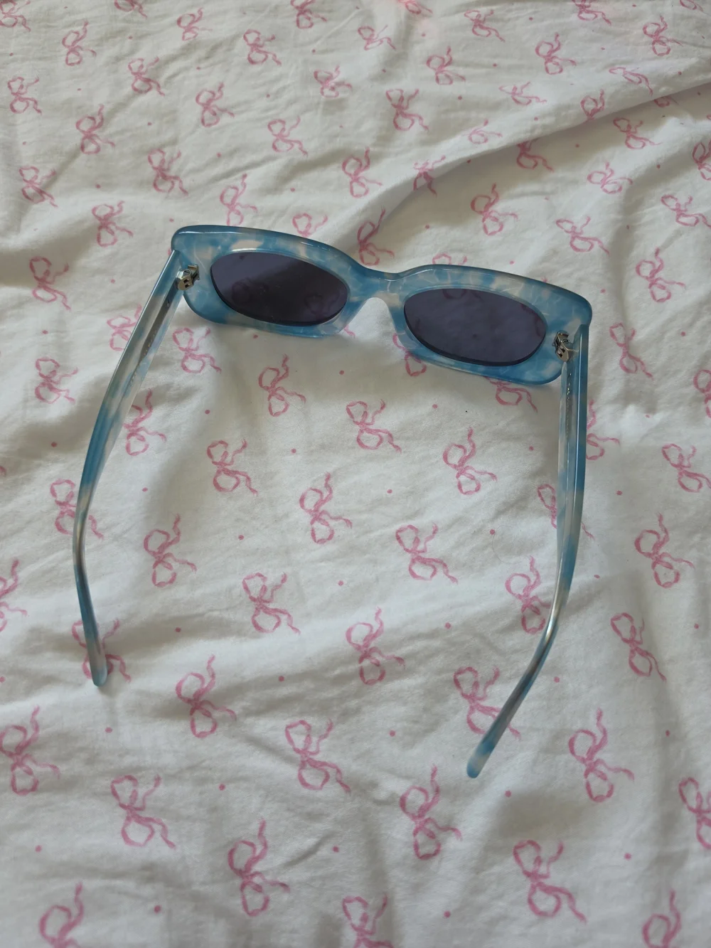 Crap Eyewear Blue Marble Rectangular Sunglasses